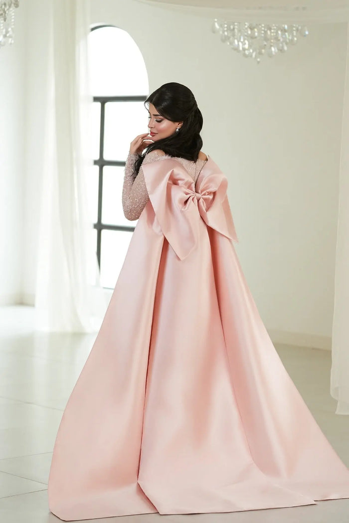 Blush Sequin High Neck Long Sleeve Mermaid Evening Dress SF428 Sheer Fairy