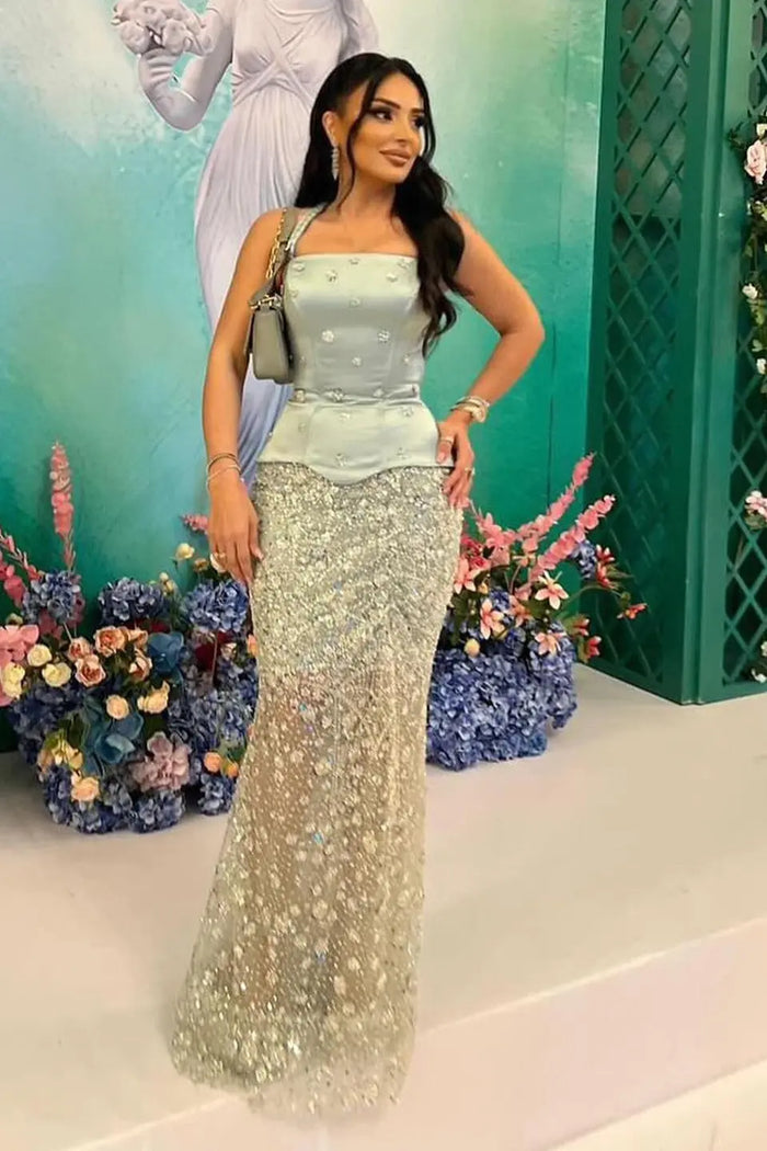 Corset Bodice Mermaid 3D Floral Evening Dress SS697 Sheer Fairy