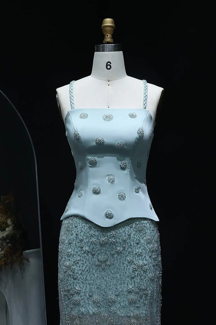 Corset Bodice Mermaid 3D Floral Evening Dress SS697 Sheer Fairy