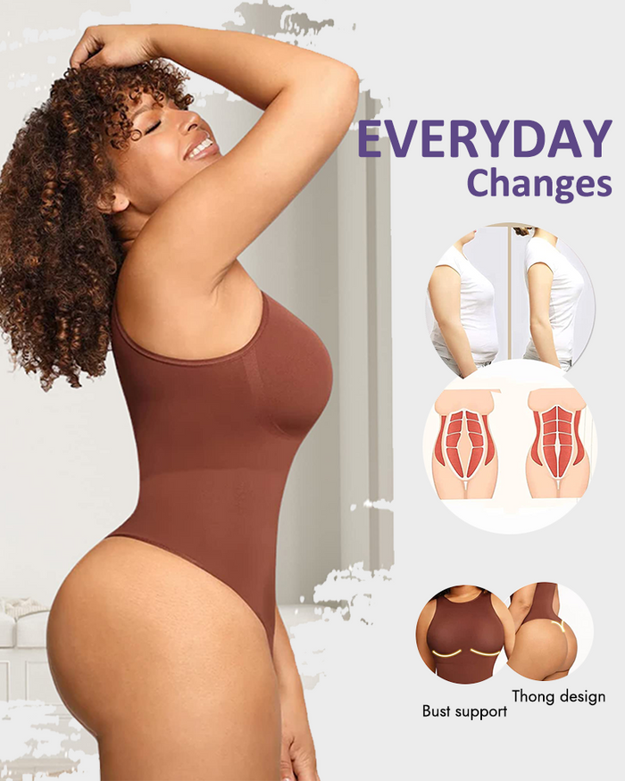 Crew Neck Sleeveless Sculpting Bodysuit Shapewear