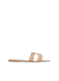 Sandals Ancient Greek Sandals Desmos Leather Slide Sandals Natural Apoella