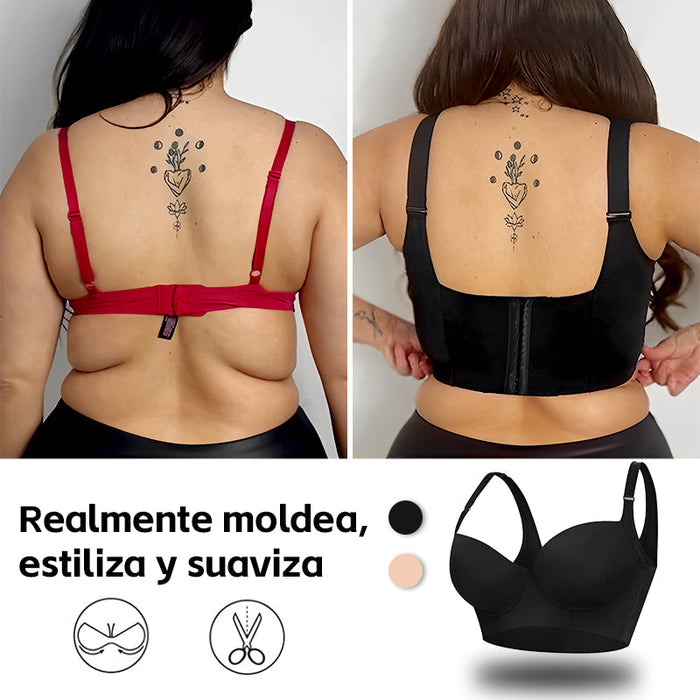 Full-Coverage Back Smoothing Bra-Beige (2 Pack)