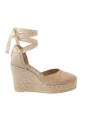 Wedges Manebi Hamptons Wedge Suede Espadrilles Champagne Beige Apoella