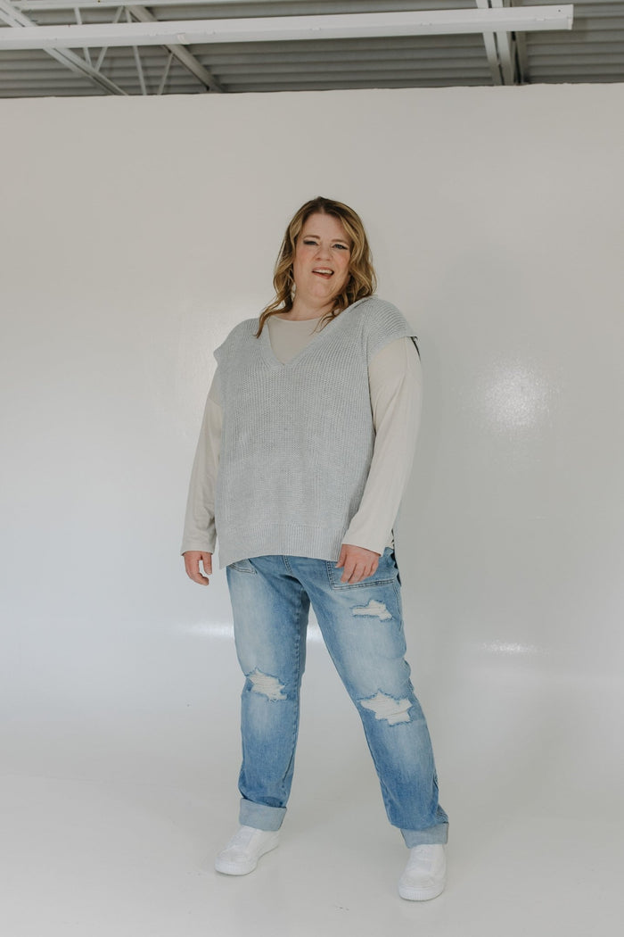 JUDY BLUE HIGH WAISTED DESTROYED BOYFRIEND JEANS IN MEDIUM WASH - Love Marlow