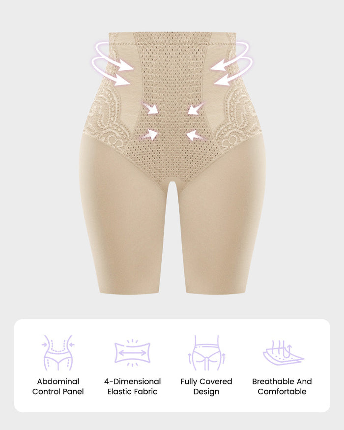 Lace High-Waisted Tummy Control Shaping Shorts(2 Pack)