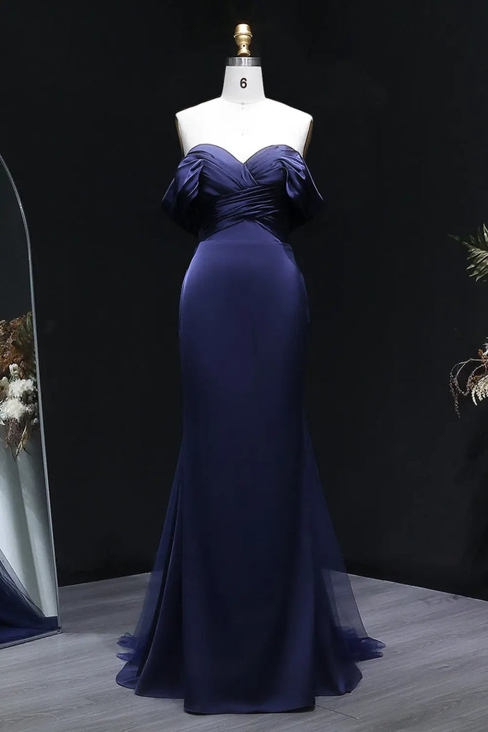 Lilac Satin Mermaid Sweetheart Evening Dress SF096 Sheer Fairy