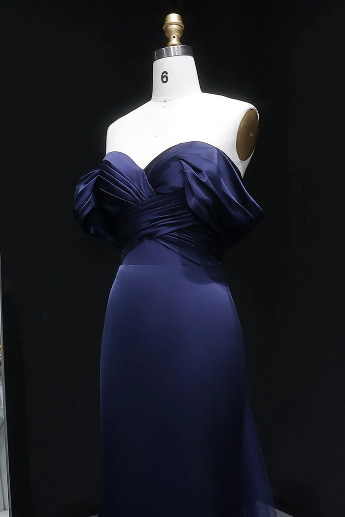 Lilac Satin Mermaid Sweetheart Evening Dress SF096 Sheer Fairy
