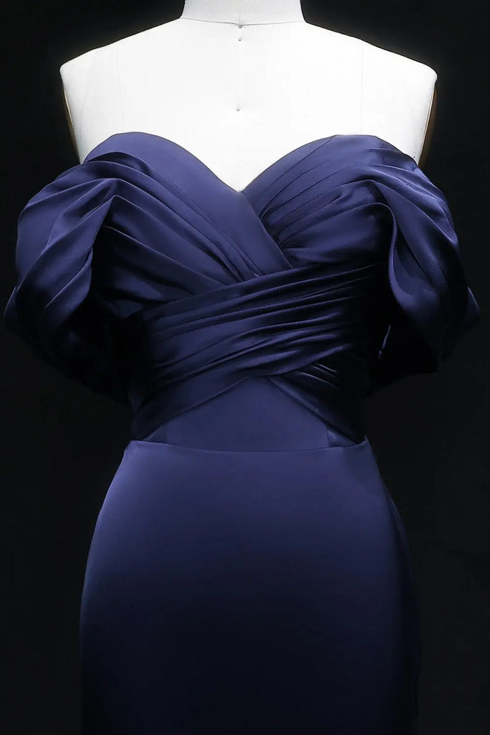 Lilac Satin Mermaid Sweetheart Evening Dress SF096 Sheer Fairy