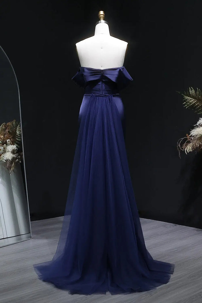 Lilac Satin Mermaid Sweetheart Evening Dress SF096 Sheer Fairy