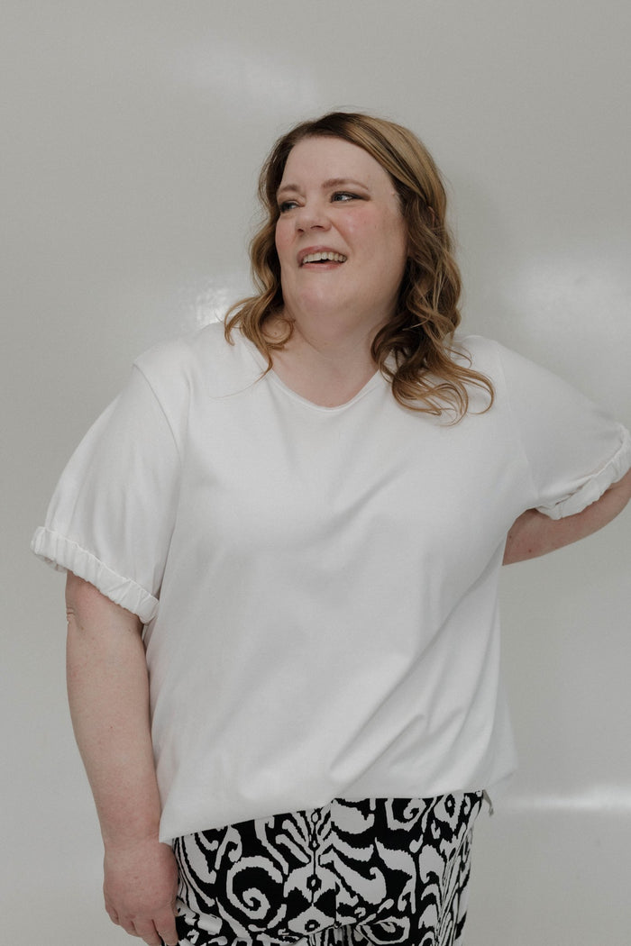 Rolled Sleeve Tee – Off White - Love Marlow