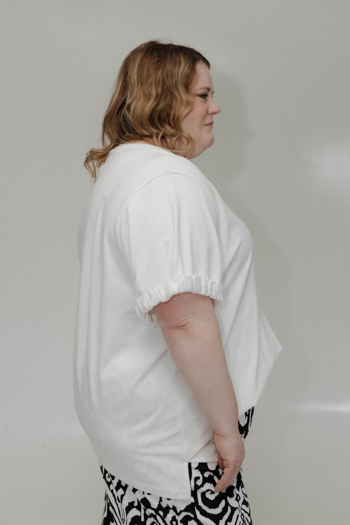 Rolled Sleeve Tee – Off White - Love Marlow