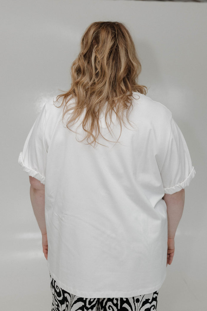 Rolled Sleeve Tee – Off White - Love Marlow