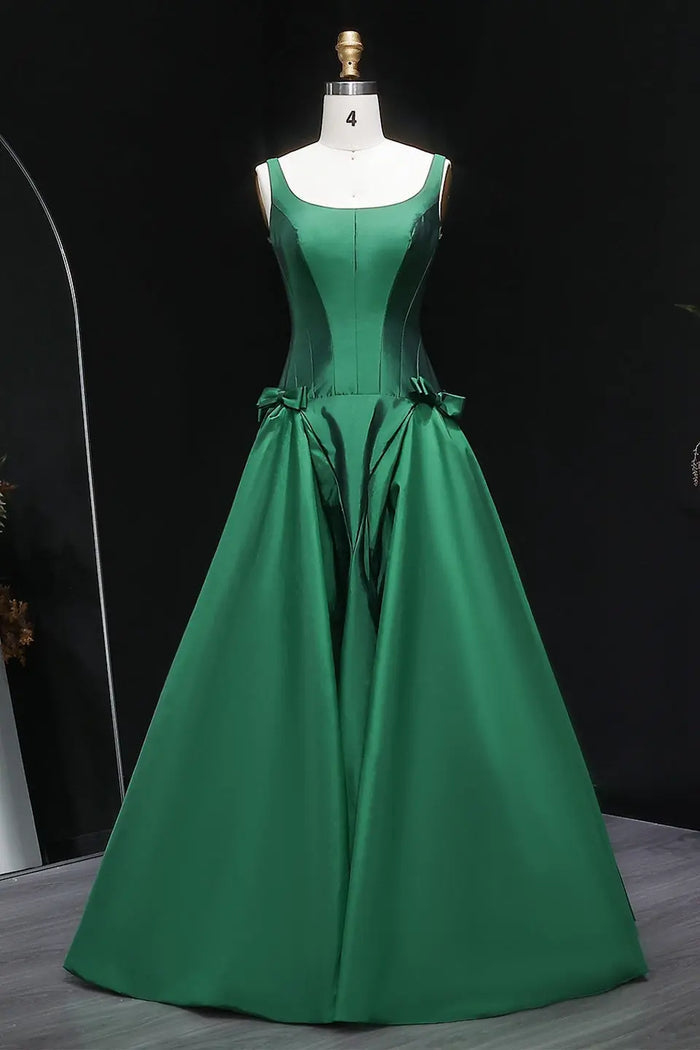 Simplicity Classic Satin Square Neck Ballgown Evening Dress SF124 Sheer Fairy