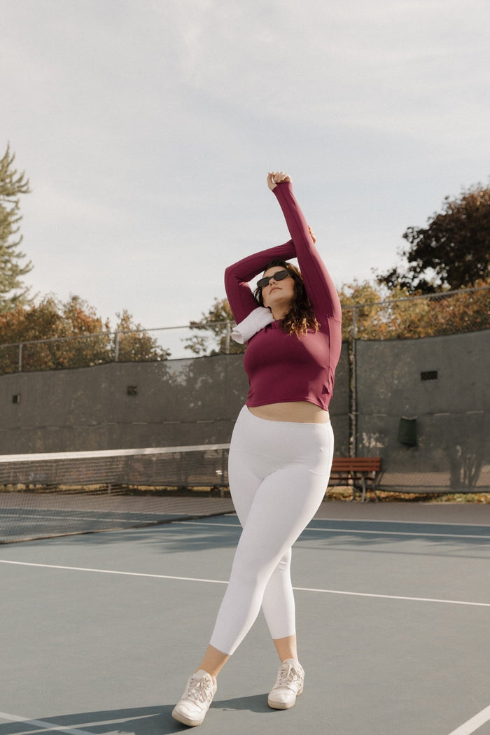 SPANXshape™ Get Moving Long Sleeve Top with SecretSweat Tech in Light Snapdragon - Love Marlow