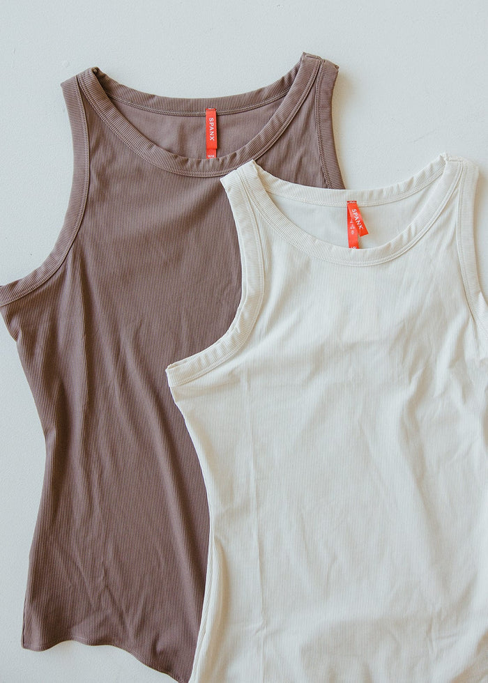 Spanx® SUIT YOURSELF RACER RIBBED IN PARCHMENT - Love Marlow