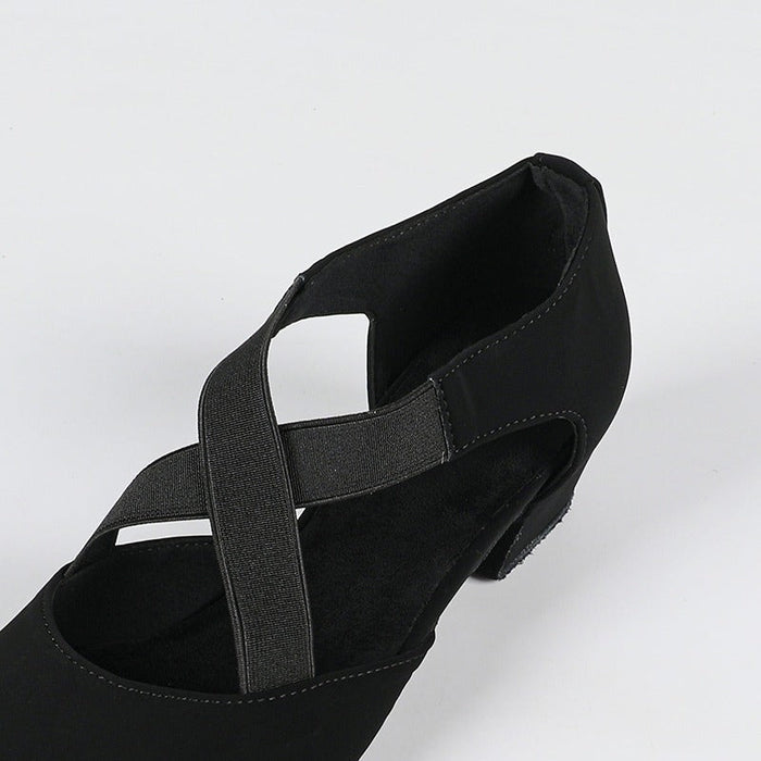Women's Black Suede 3.5cm Heels Ballroom Dance Shoes Swing Dance Shoes