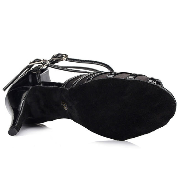 Women's Leatherette Satin Customized Heel Ballroom Dance Shoes Latin Shoes