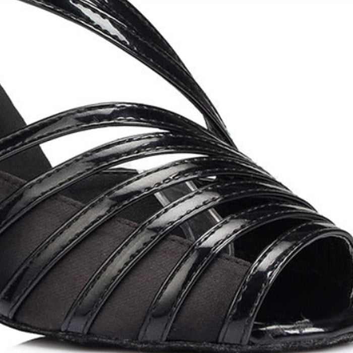 Women's Leatherette Satin Customized Heel Ballroom Dance Shoes Latin Shoes