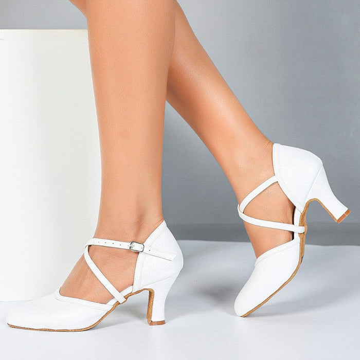 Women's Real Leather Customized Heel Ballroom Dance Shoes Modern Shoes Wedding Shoes