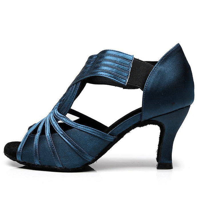 Women's Satin Customized Heel Latin Shoes Ballroom Dance Shoes
