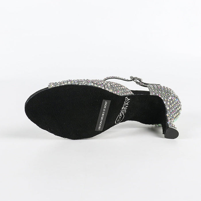 Women's Sparkling Glitter Customized Heel Salsa Latin Dance Shoes